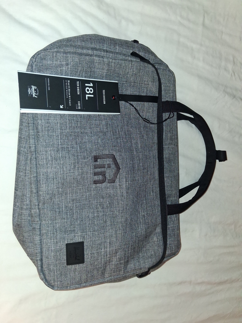 Herschel Supply Company Grey Heather Duffel Bag with Black Handles